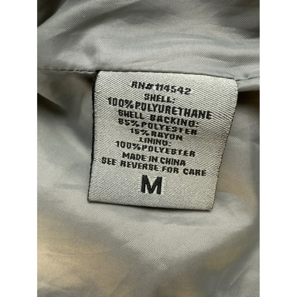Edgy Moto Jacket‎ Distressed Grey Faux Leather Medium Joujou
